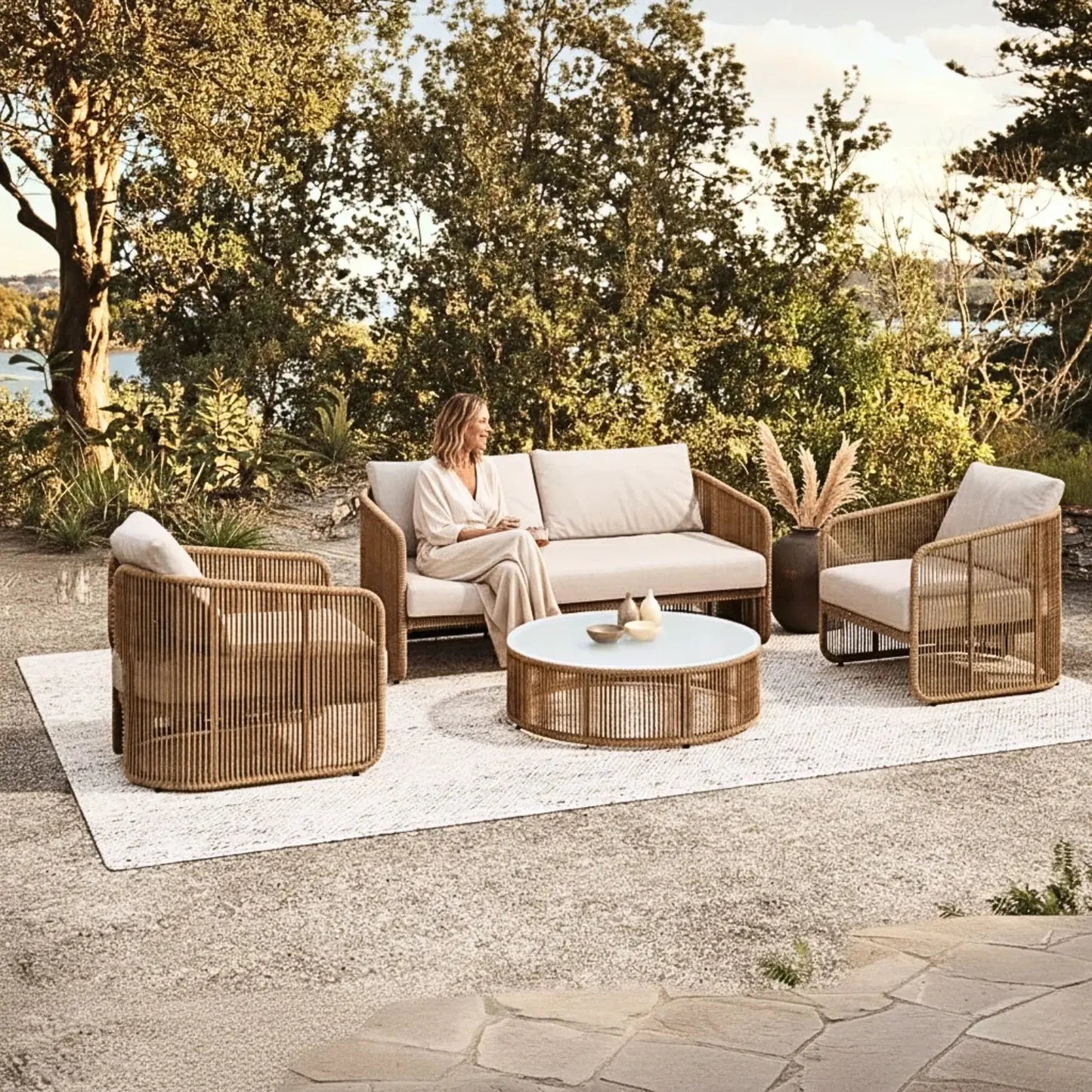 solari 4 seater wicker outdoor sofa set australia