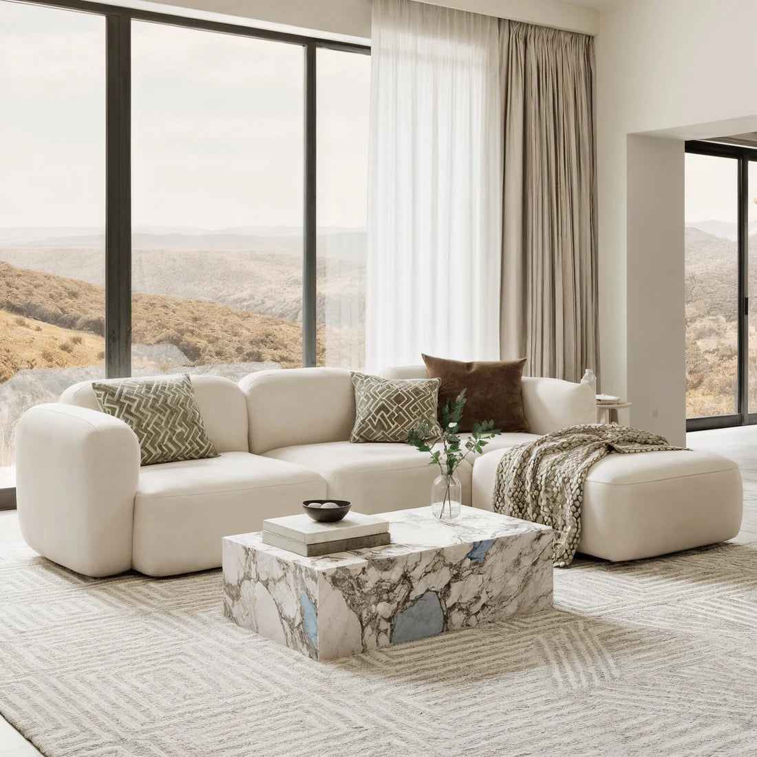 soraya velvet sectional sofa cream white australia