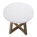 stylish outdoor concrete patio dining table in white