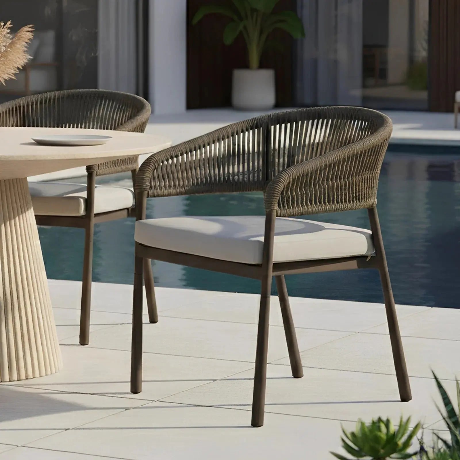 stylish outdoor rope dining chair set australia