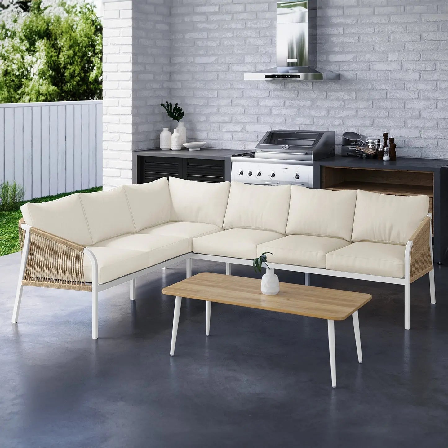 stylish rattan outdoor sofa lounge set patio furniture australia