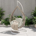 stylish rattan patio egg chair for outdoor lounge area