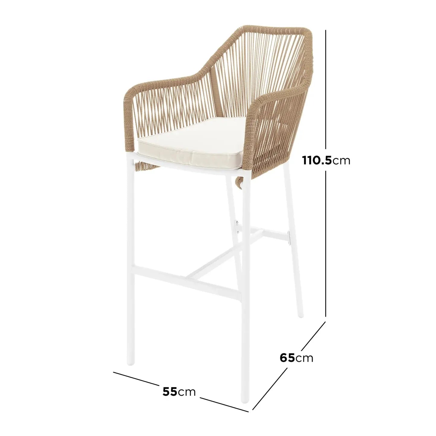tablas pe wicker outdoor bar stool set of 2 natural australia