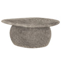 textured round concrete outdoor coffee table for patio