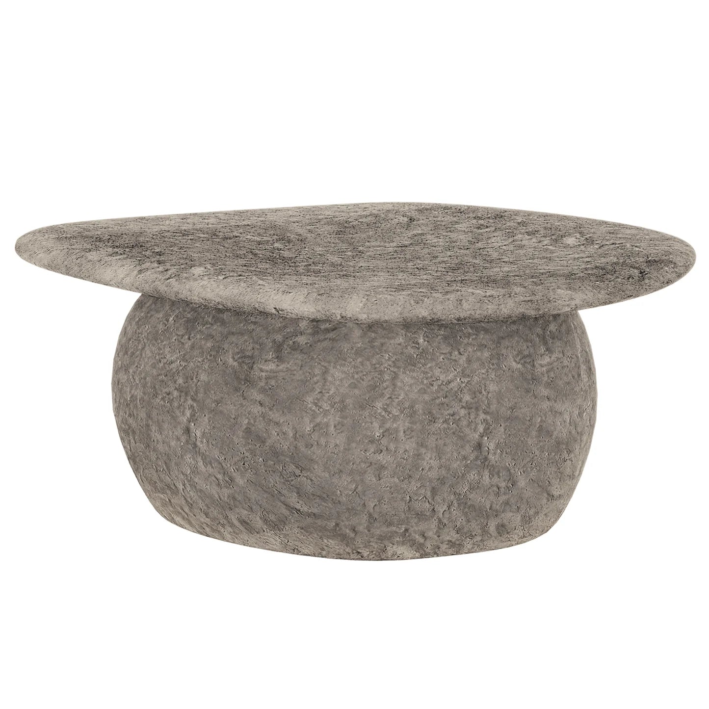 textured round concrete outdoor coffee table for patio