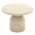 textured round concrete outdoor dining table for patio