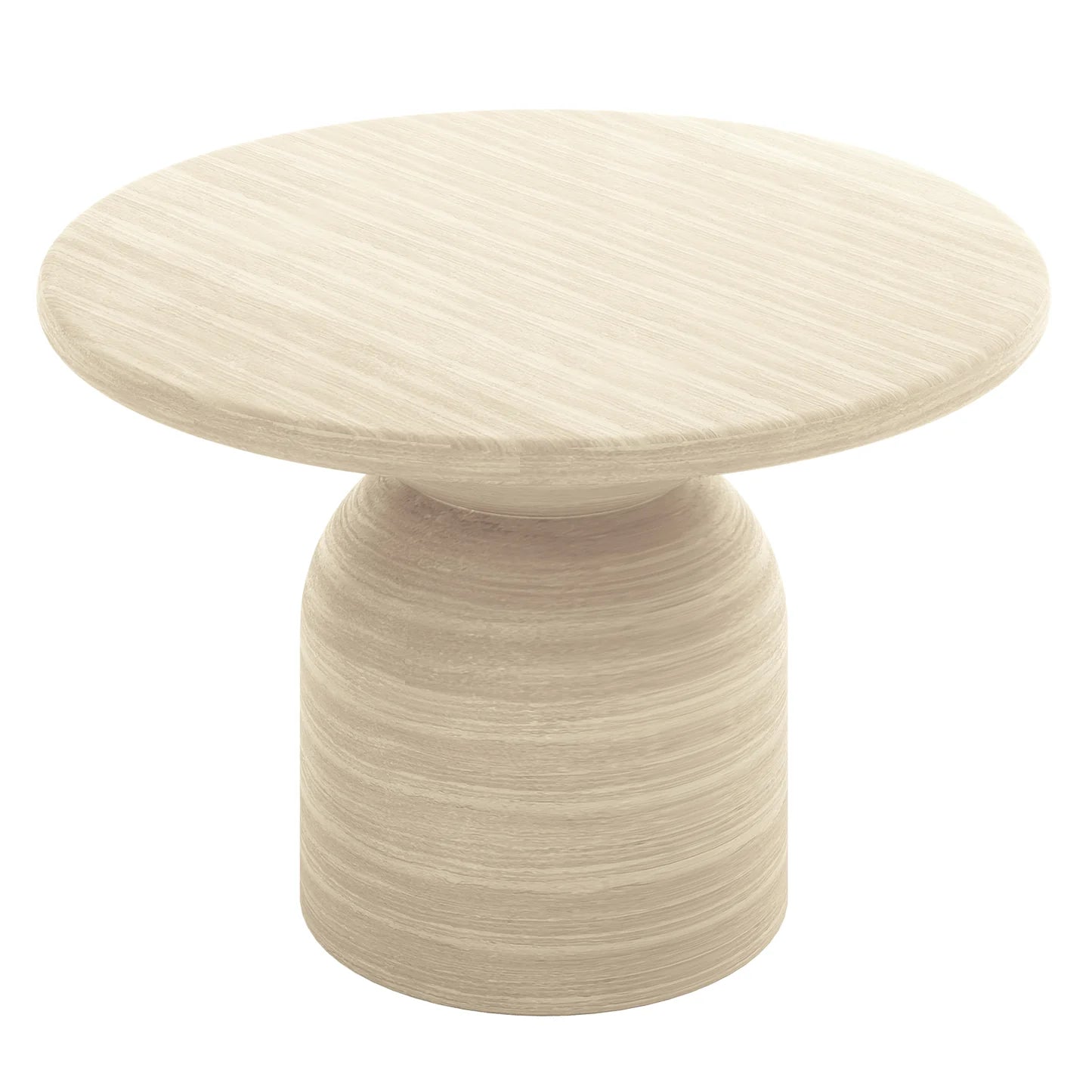 textured round concrete outdoor dining table for patio