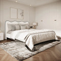 upholstered boucle bed frame double size bedroom furniture