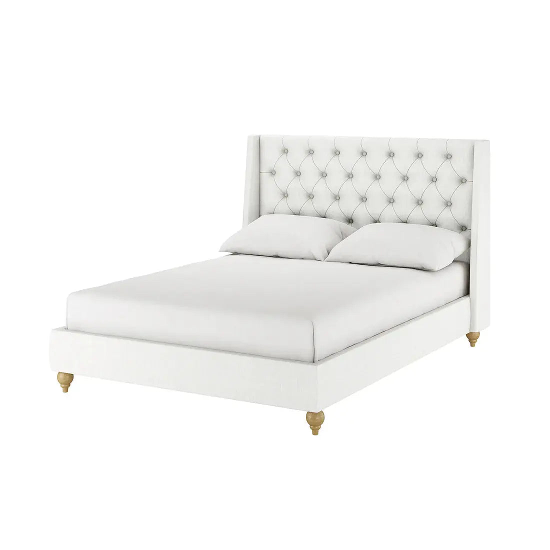 upholstered double bed frame beyond living