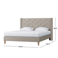 upholstered wingback double bed frame beyond living