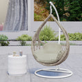 wicker outdoor egg chair with cushion for garden seating